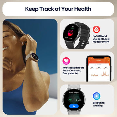 1.43 Inch Screen Voice Calling Smart Watch Support Heart Rate / Blood Pressure / Blood Oxygen - Silver