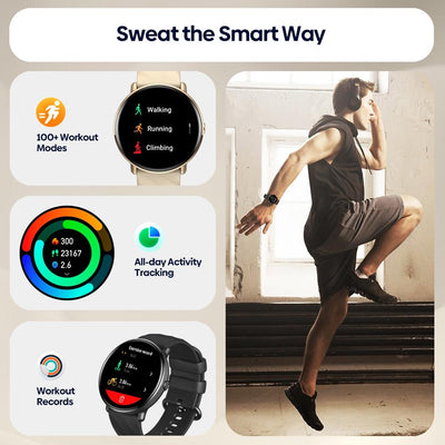 1.43 Inch Screen Voice Calling Smart Watch Support Heart Rate / Blood Pressure / Blood Oxygen - Silver