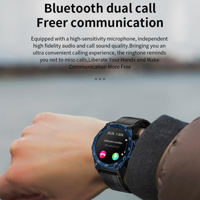 1.53 Inch Ip67 Bt5.0 Sport Smart Watch With Earbuds Support Bluetooth Call / Sleep / Blood Oxygen / Heart Rate / Blood Pressure Health Monitor - Blue
