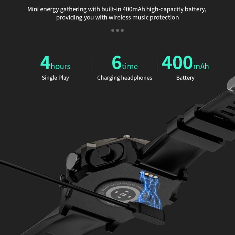 1.53 Inch Ip67 Bt5.0 Sport Smart Watch With Earbuds Support Bluetooth Call / Sleep / Blood Oxygen / Heart Rate / Blood Pressure Health Monitor - Blue