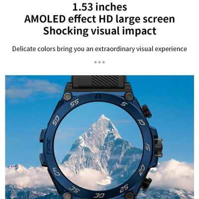 1.53 Inch Ip67 Bt5.0 Sport Smart Watch With Earbuds Support Bluetooth Call / Sleep / Blood Oxygen / Heart Rate / Blood Pressure Health Monitor - Blue