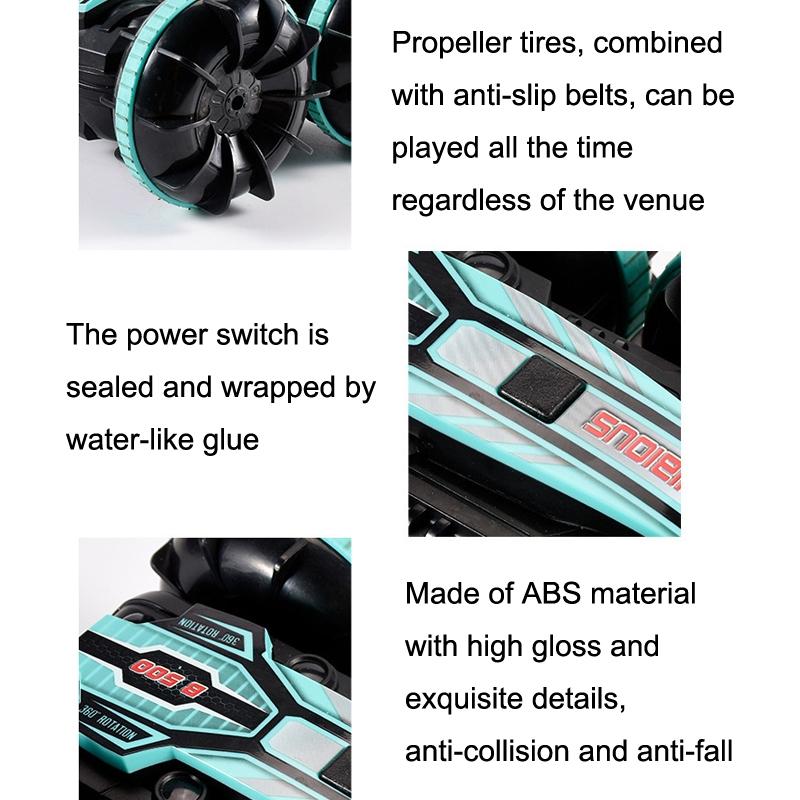 Amphibious Stunt Rc Car - Double-sided Rolling - 2.4g - Electric - Kids&