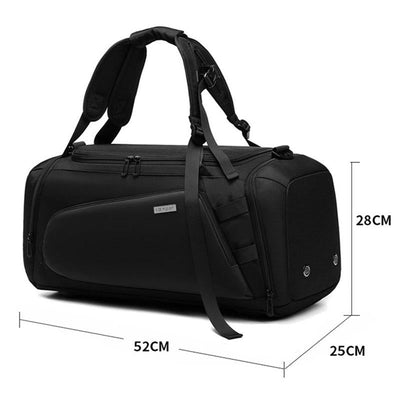 Separate Wet / Dry Large Gym Bag - Black