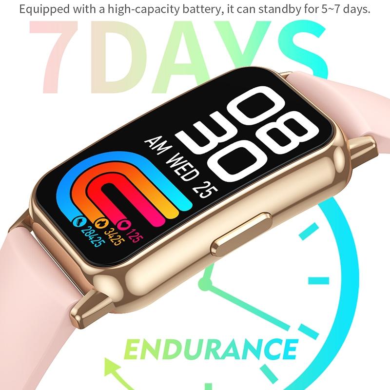 1.47 Inch Waterproof Smart Watch Heart Rate & Blood Pressure Support - Pink