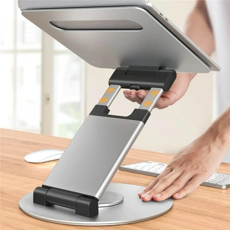 Adjustable 360 Degree Rotating Laptop Stand for 10-17 Inch Devices - Grey