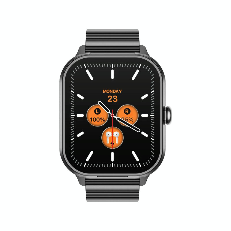 2.01 Inch 2 In 1 Bluetooth Earphone Smart Watch With Nfc & Steel Strap - Space Grey