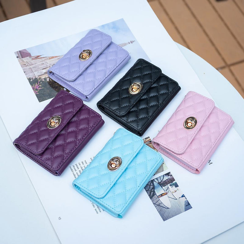 Horizontal Card Bag Mobile Phone Back Sticker With Metal Buckle - Pink