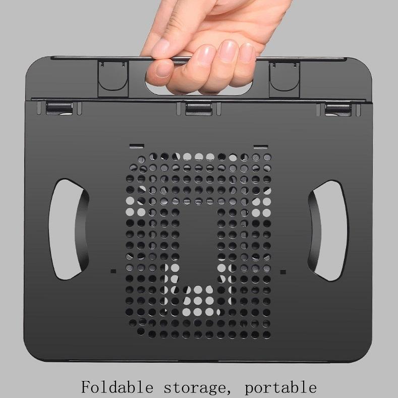 Adjustable Laptop Cooling Stand - Foldable Design - White