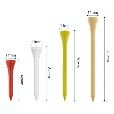 40 Wooden Golf Tees with Ball Holder - 54Mm
