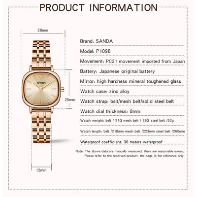 Women Oval Dial Quartz Watch With Simple Bar Scale