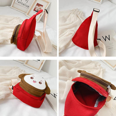 Adorable Monkey Crossbody Bag For Kids - Red