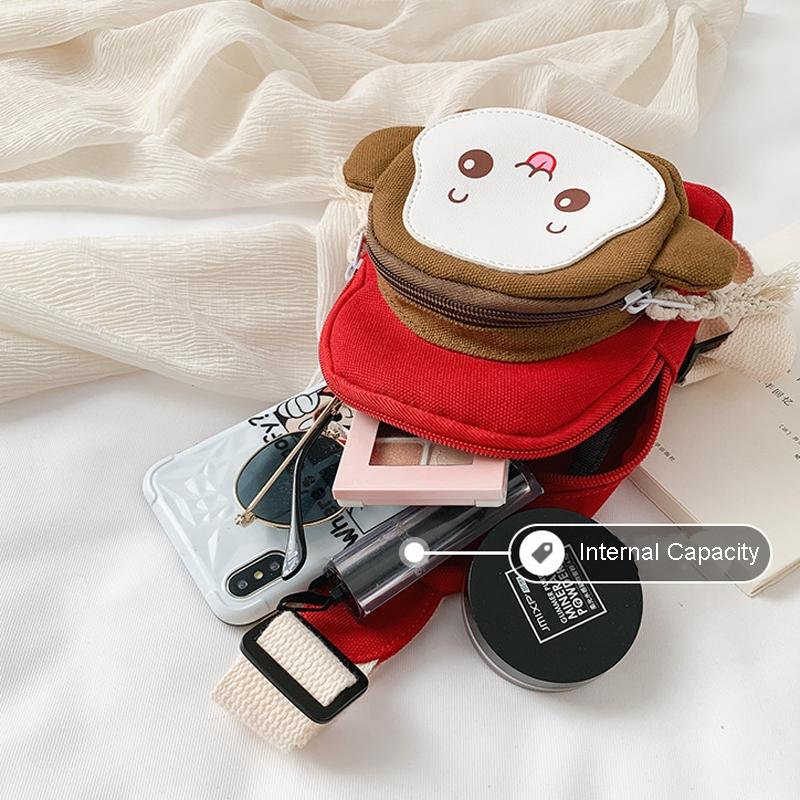 Adorable Monkey Crossbody Bag For Kids - Red