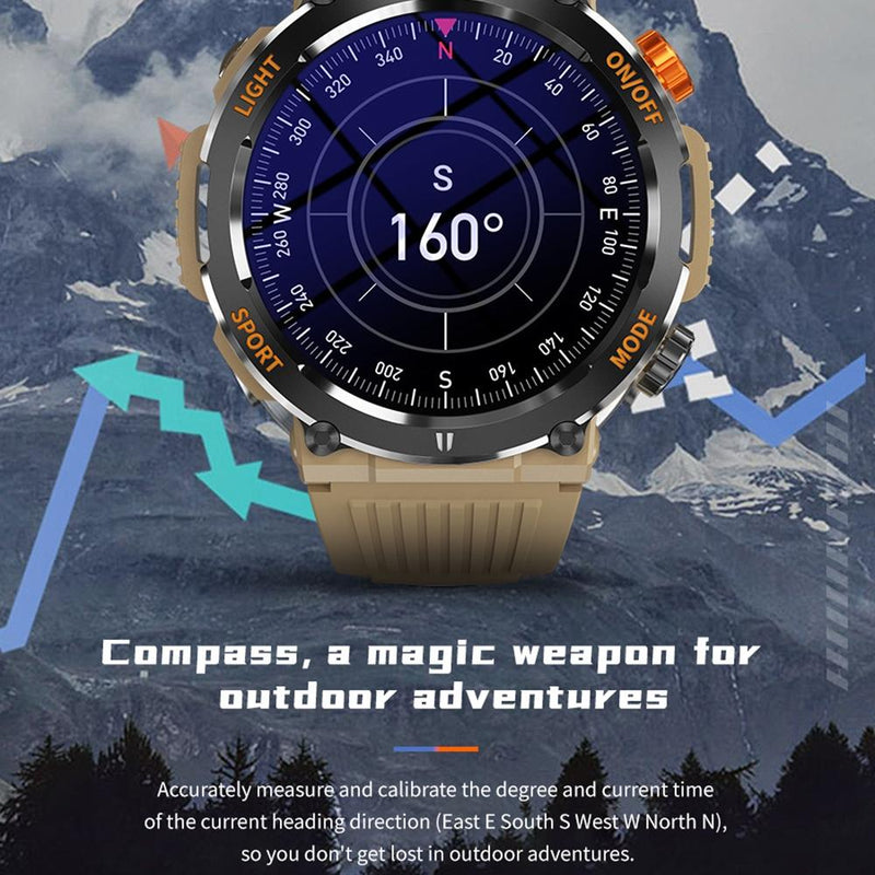 1.46 Inch Round Screen Bluetooth Smart Watch Support Health Monitoring & 100+ Sports Modes - Black