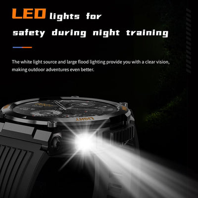 1.46 Inch Round Screen Bluetooth Smart Watch Support Health Monitoring & 100+ Sports Modes - Black