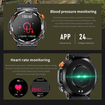 1.46 Inch Round Screen Bluetooth Smart Watch Support Health Monitoring & 100+ Sports Modes - Black