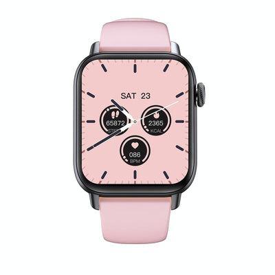 1.83 Inch Bt5.2 Smart Sport Watch Support Sleep / Heart Rate / Blood Oxygen / Temperature / Blood Pressure Health Monitor - Black + Pink