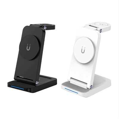 3 In 1 Magnetic Wireless Charger Stand - White