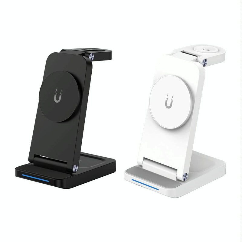 3 In 1 Magnetic Wireless Charger Stand - White