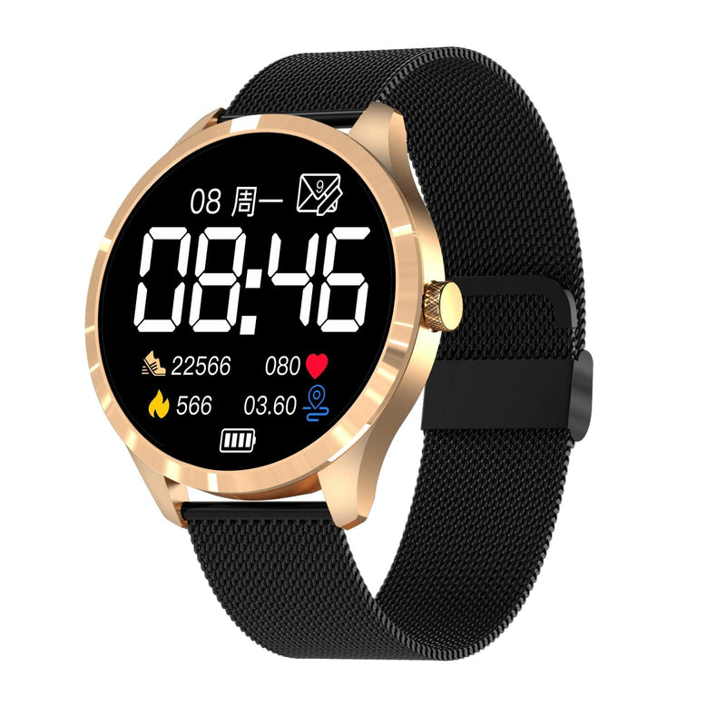 1.28 Inch Ips Colour Screen Ip67 Waterproof Smart Watch Support Blood Pressure Monitoring / Heart Rate Monitoring / Sleep Monitoring - Black