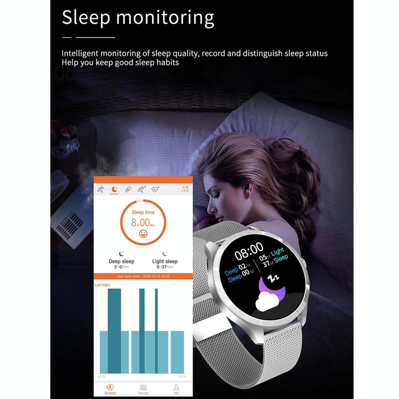 1.28 Inch Ips Colour Screen Ip67 Waterproof Smart Watch Support Blood Pressure Monitoring / Heart Rate Monitoring / Sleep Monitoring - Black