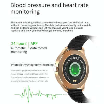 1.28 Inch Ips Colour Screen Ip67 Waterproof Smart Watch Support Blood Pressure Monitoring / Heart Rate Monitoring / Sleep Monitoring - Black