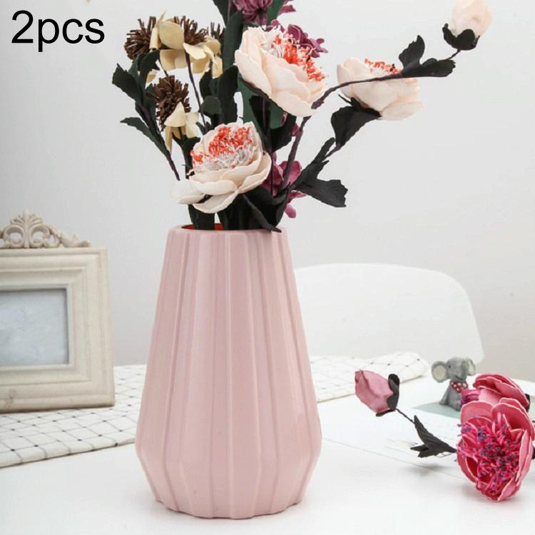 2-piece Plastic Vase for Creative Flower Arrangements - Milk White