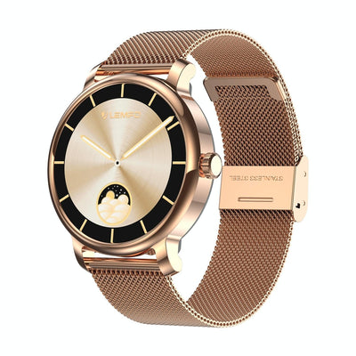 1.43 Inch Amoled Round Screen Steel Strap Smart Watch Supports Blood Oxygen Detection - Gold