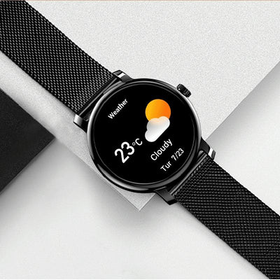 1.43 Inch Amoled Round Screen Steel Strap Smart Watch Supports Blood Oxygen Detection - Gold