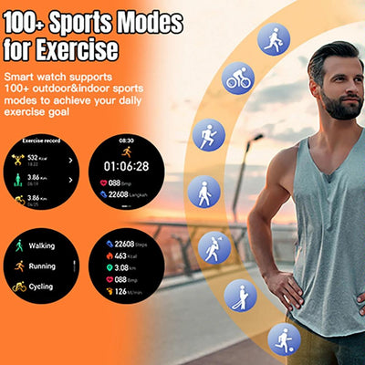 1.43 Inch Amoled Round Screen Steel Strap Smart Watch Supports Blood Oxygen Detection - Gold