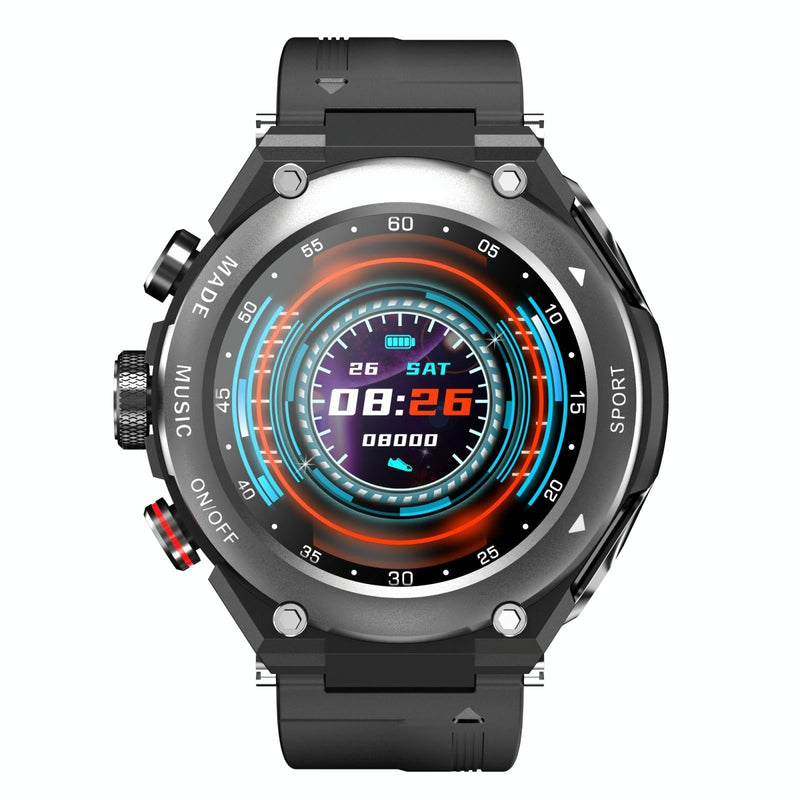 1.28 Inch Ips Touch Screen 2 In 1 Bluetooth Headset Smart Watch Support Heart Rate Monitoring / Bluetooth Music - Silver