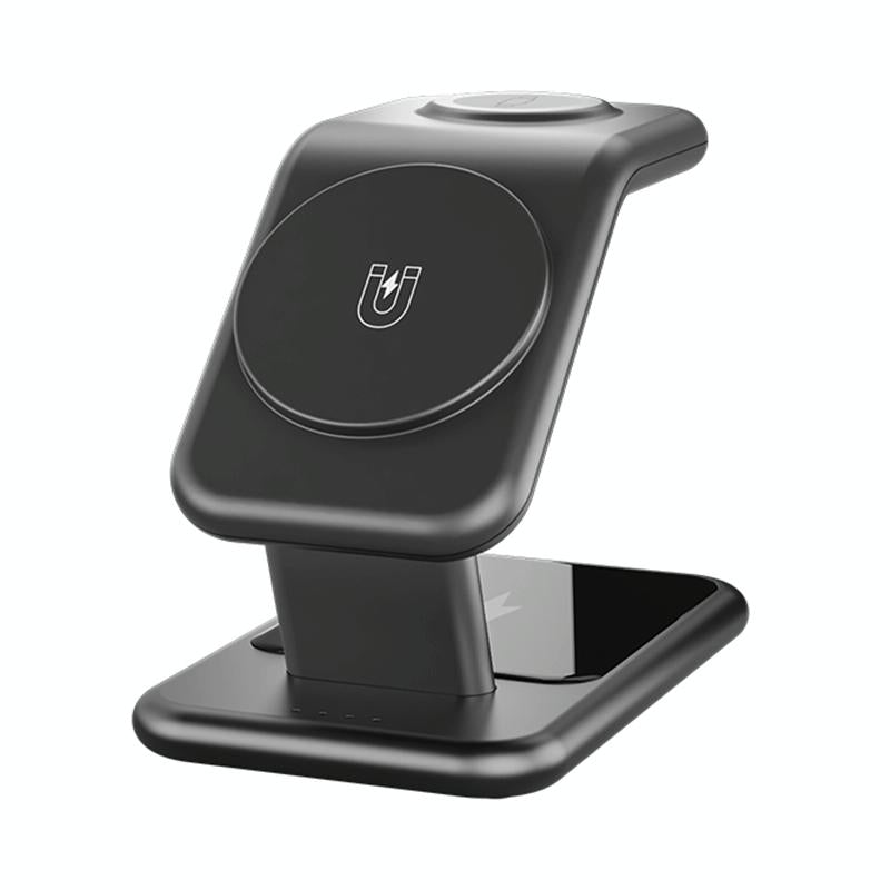 15W 3 In 1 Magnetic Wireless Charger - Black