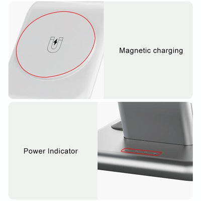 15W 3 In 1 Magnetic Wireless Charger - Black