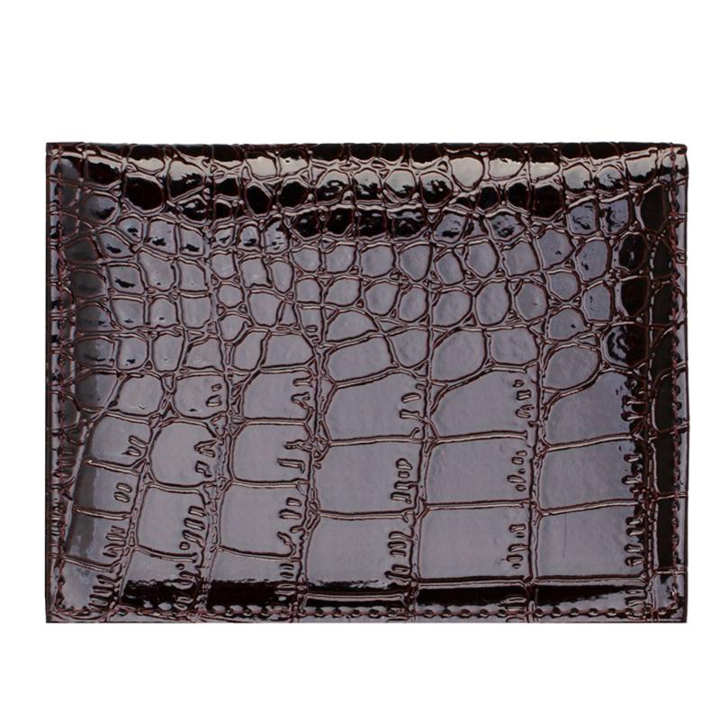 Pu Crocodile Pattern Card Holder Fits Cdc Documents - Purple