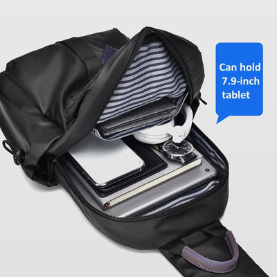 Lightweight Waterproof Men Chest Bag Cycling Shoulder Bag - Grey