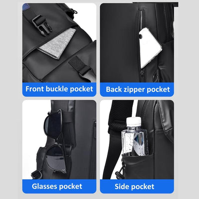 Lightweight Waterproof Men Chest Bag Cycling Shoulder Bag - Grey