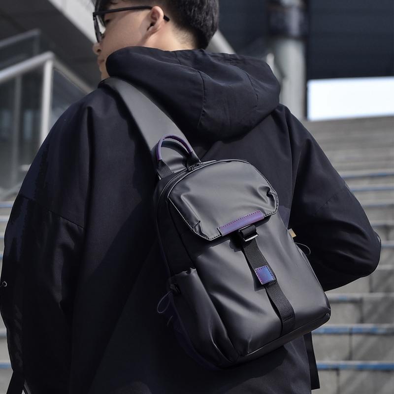 Lightweight Waterproof Men Chest Bag Cycling Shoulder Bag - Grey