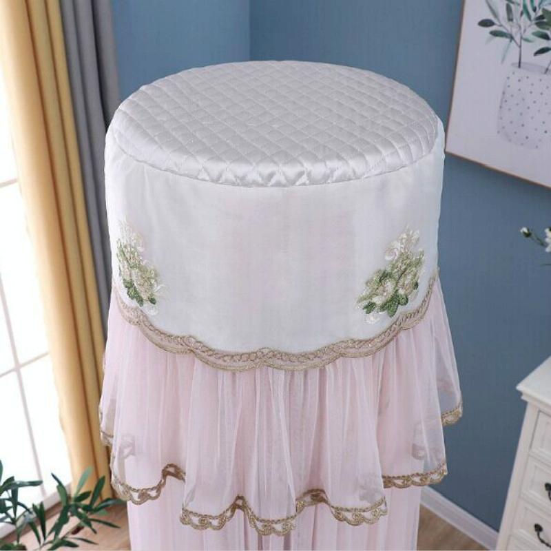 170cm Vertical Lace Air Conditioner Dust Cover - Round Column - Pink