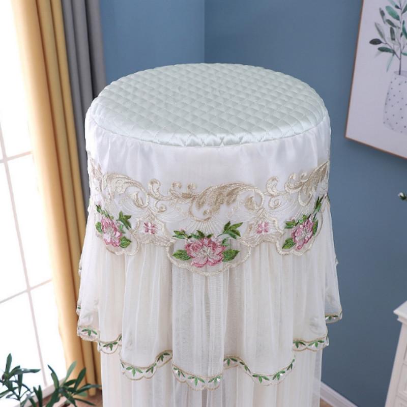 170cm Vertical Lace Air Conditioner Dust Cover - Round Column - Pink