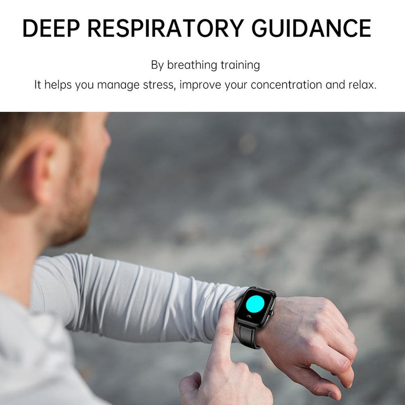 1.91 Inch Ip67 Waterproof Silicone Band Smart Watch Support Ecg / Non-Invasive Blood Glucose Measurement - Blue