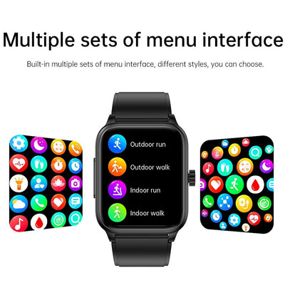 1.91 Inch Ip67 Waterproof Silicone Band Smart Watch Support Ecg / Non-Invasive Blood Glucose Measurement - Blue