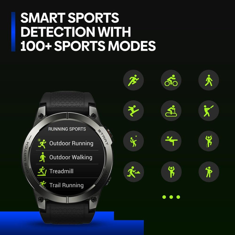 1.43 Inch Amoled Screen Sports Smart Watch Support Bluetooth Call - Blue