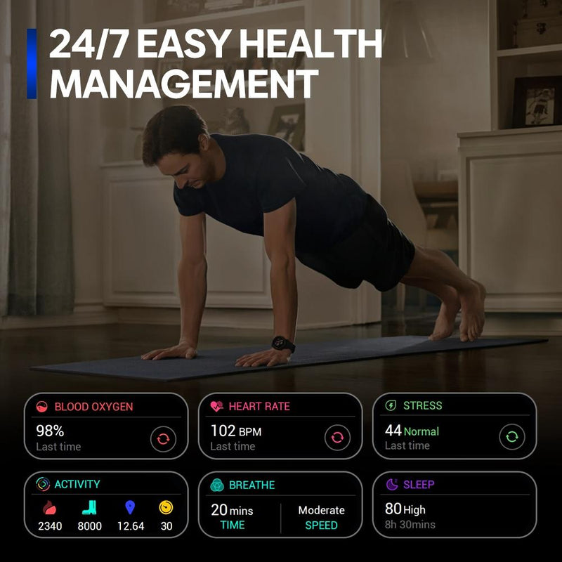 1.43 Inch Amoled Screen Sports Smart Watch Support Bluetooth Call - Blue