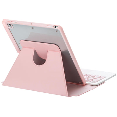 360 Rotation Bluetooth Keyboard Leather Case For Ipad 10.9 2022 - Transparent Acrylic With Touch Control - Pink