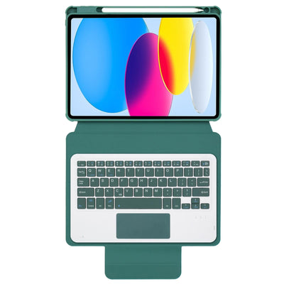 360 Rotation Bluetooth Keyboard Leather Case For Ipad 10.9 2022 - Transparent Acrylic With Touch Control - Pink