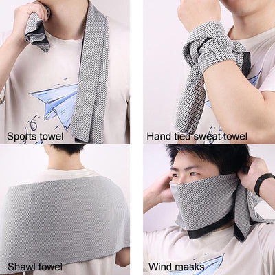 Portable Quick Dry Sports Towel Set with Silicone Sleeve and Storage Bag - 30x80cm - Orange - 30X80Cm