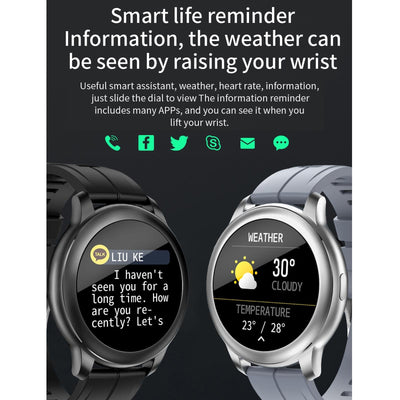 1.3 Inch Ips Colour Screen Ip67 Waterproof Smart Watch Support Sleep Monitor / Heart Rate Monitor / Blood Pressure Monitor - Blue