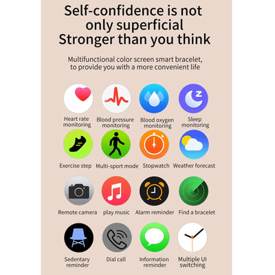 1.3 Inch Ips Colour Screen Ip67 Waterproof Smart Watch Support Sleep Monitor / Heart Rate Monitor / Blood Pressure Monitor - Blue