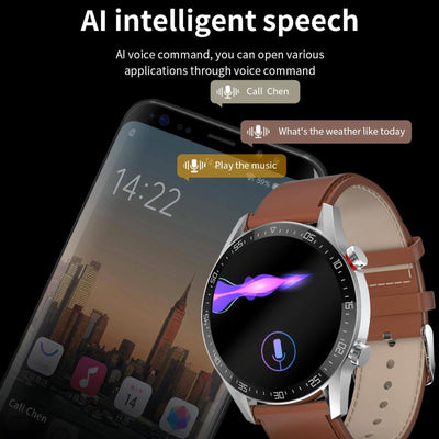 1.28 Inch Ips Screen Smart Watch With Bluetooth Call & Sleep Monitoring - Brown