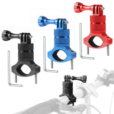 Action Camera Bicycle Mounting Bracket - Aluminum Alloy Clip - Red