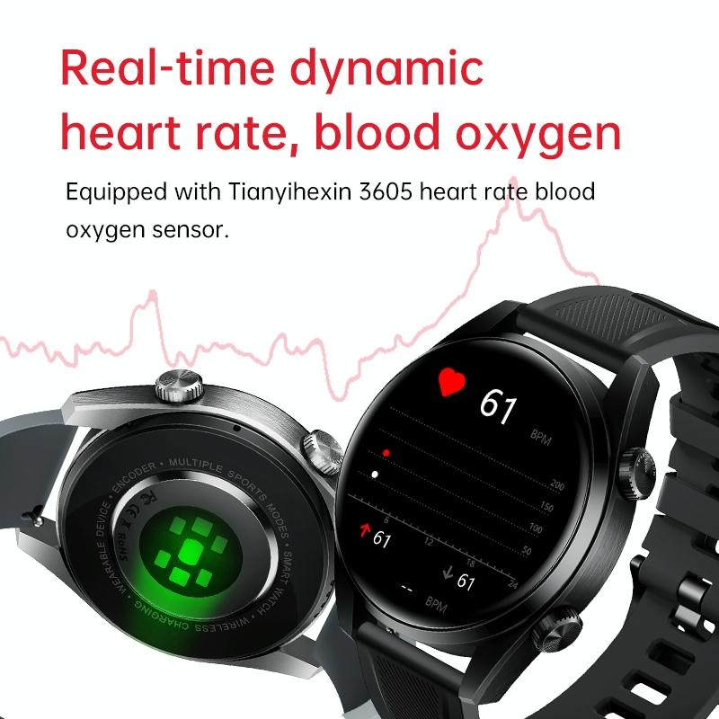 1.43 Inch Ip67 Sport Smart Watch Support Bluetooth Call / Sleep / Blood Oxygen / Heart Rate / Blood Pressure Health Monitor - Silver